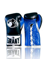 Grant Black Boxing Gloves with Royal Blue Palm and White Laces