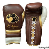 Grant Chocolate Brown Fight Gloves with Gold Cuff Band