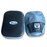 Winning Black-Face Focus Mitts with Light Gray-Blue Back