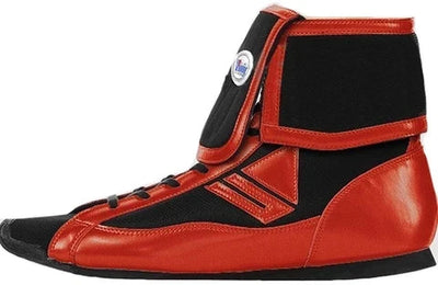Winning Mid-Cut FOLD Type Boxing Shoes - Black and Red Chevrons