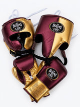 No Boxing No Life Burgundy and Gold Metallic Split Set