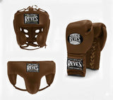 Cleto Reyes Chocolate Brown Boxing Set - Dark Gloves and Headgear