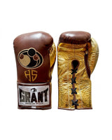 Grant Brown Boxing Gloves with Metallic Gold Palm