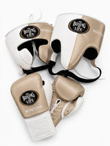 No Boxing No Life White and Champagne Gold Split Boxing Set