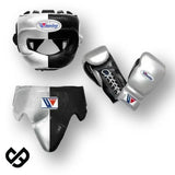 Winning Silver and Black Split Set with Face Bar Headgear