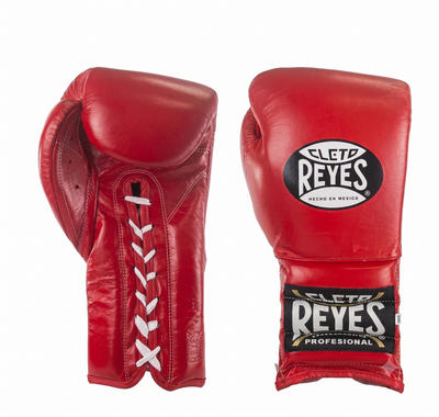 Cleto Reyes Red Boxing Gloves, Classic Lace Up Training Pair
