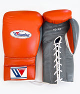 Winning Orange Boxing Gloves with Gray Palm, 6 oz to 18 oz