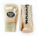 No Boxing No Life Champagne Gold Gloves with Black Laces
