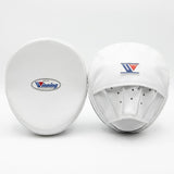 Winning All-White Focus Mitts with Curved Striking Face