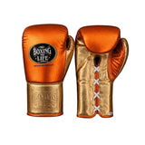 No Boxing No Life Copper-Orange Metallic Gloves, Gold Palm
