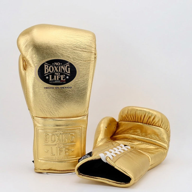 All gold metallic boxing gloves