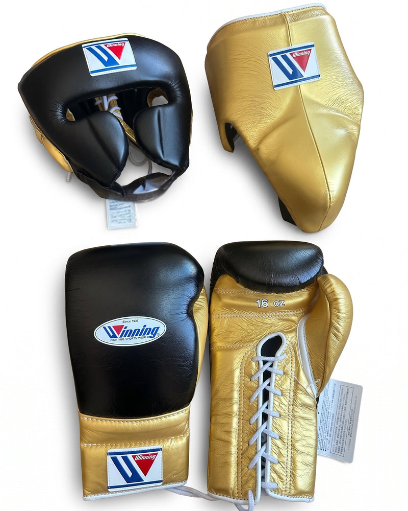 Winning boxing set with gloves and headgear