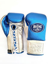 No Boxing No Life Champagne Palm Gloves in Metallic Blue