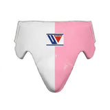 Winning White and Pink Groin Guard, Soft Split Colorway