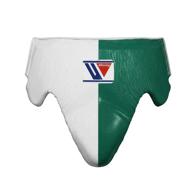 Winning White and Green Groin Protector, Fresh Split Colorway