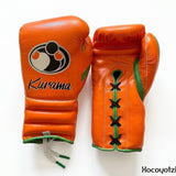 Grant Bright Orange Boxing Gloves with Green Laces