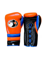 Grant Orange and Black Boxing Gloves with Royal Blue Laces