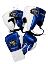 No Boxing No Life Royal Blue Metallic Split Set with Lace-Up Gloves