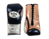 No Boxing No Life Navy and Rose-Gold Lace-Up Boxing Gloves