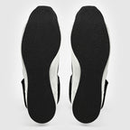 Front view of the Winning RS-100 in black with white laces running up the tongue