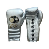 Grant Full Metallic Silver Boxing Gloves, 6 oz to 18 oz