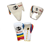 Grant Cream Boxing Set with Rainbow Striped Cuffs