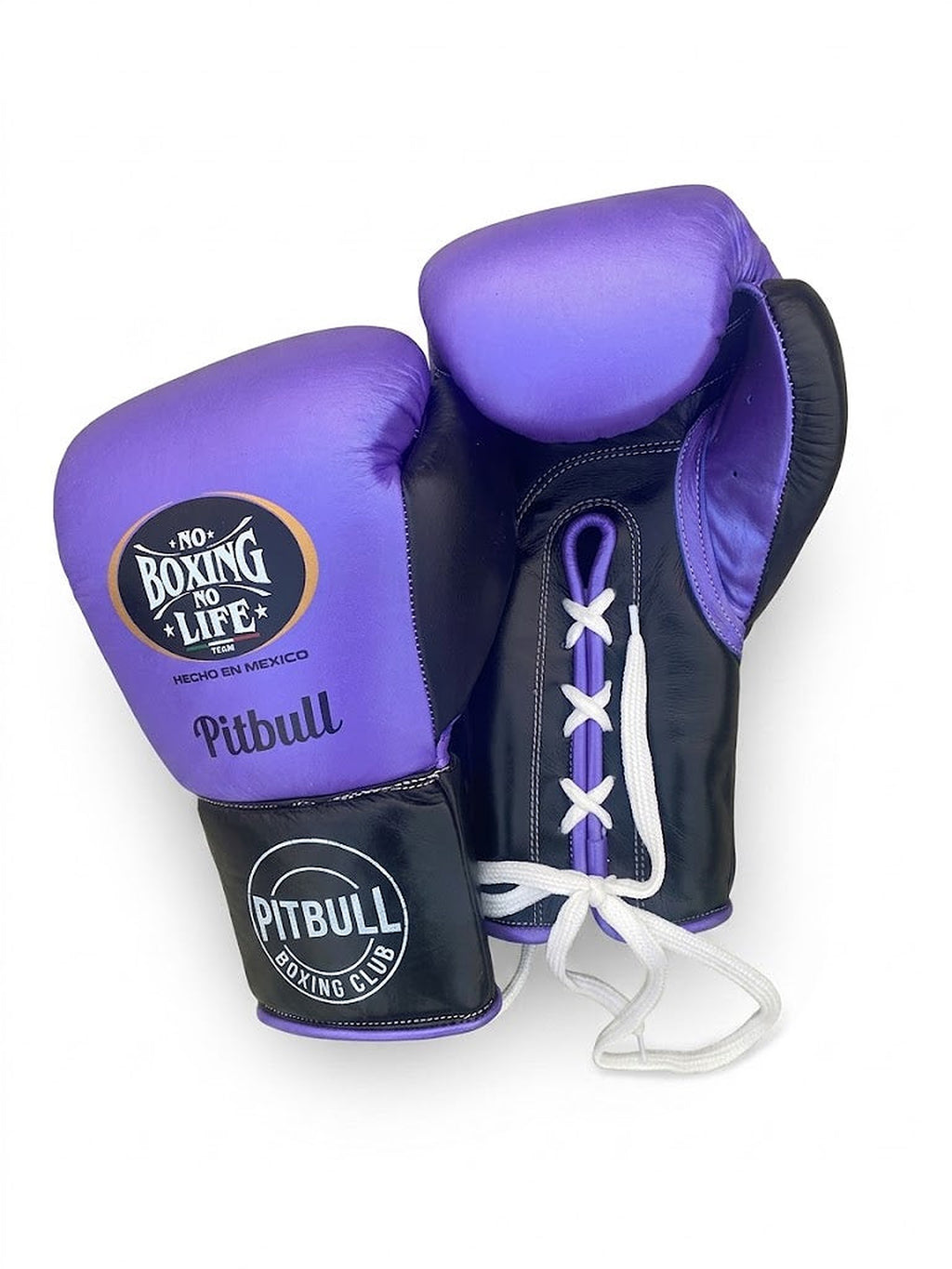 No Boxing No Life lavender purple boxing set with black accents, lace-up gloves, headgear and groin guard - alternate angle