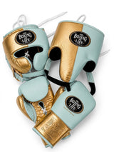 No Boxing No Life Mint and Gold Split Gloves, Headgear and Cup