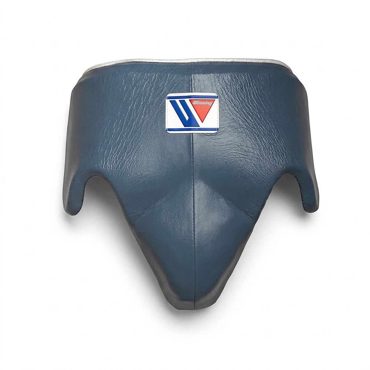 Winning groin guard in a muted slate blue-gray color with a wide waistband and padded front cup