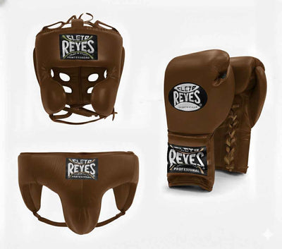 Cleto Reyes Chocolate Brown Boxing Set - Dark Gloves and Headgear