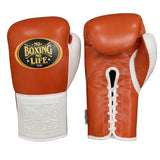 No Boxing No Life Burnt Orange Gloves with White Cuff