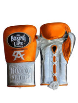 No Boxing No Life Orange and Silver Metallic Boxing Gloves