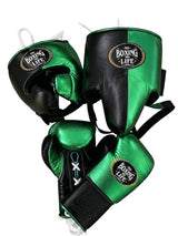 No Boxing No Life Black & Metallic Green Split Sparring Set