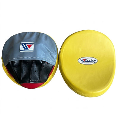 Winning Yellow-Face Mitts with Gray and Black Hand Side