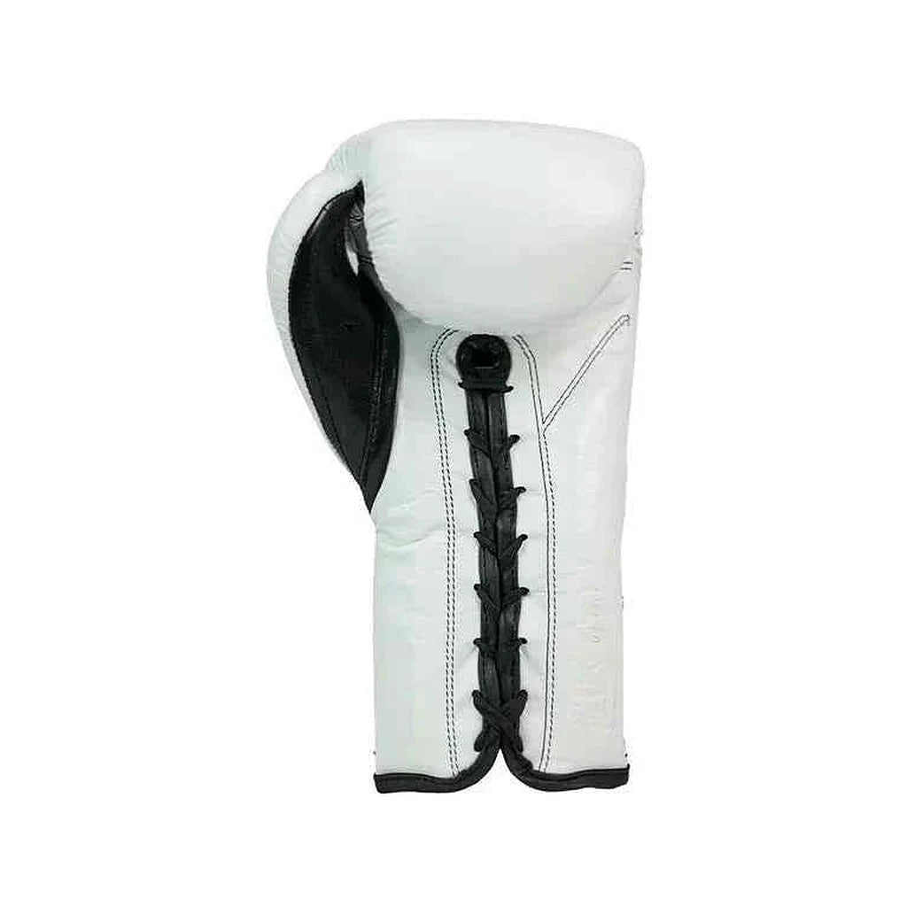 Cleto Reyes white leather lace-up boxing glove shown from the side