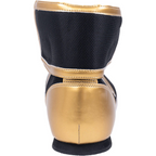Rear view of the Winning FOLD Type boxing shoe showing the metallic gold leather heel