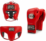 Cleto Reyes Classic Red Boxing Set with Lace-Up Gloves and Headgear