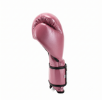 Profile view of a Cleto Reyes pink metallic leather boxing glove against a plain background