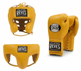 Cleto Reyes Golden Yellow Boxing Set - Gloves, Headgear and Cup