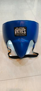 Side view of the royal blue Cleto Reyes lace-up gloves showing the laced cuff