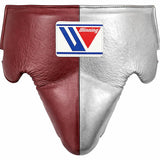 Winning Burgundy and Silver Split Groin Guard, Wide Waistband