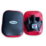 Winning Flat Black Mitts with Red Rim and Red Grip