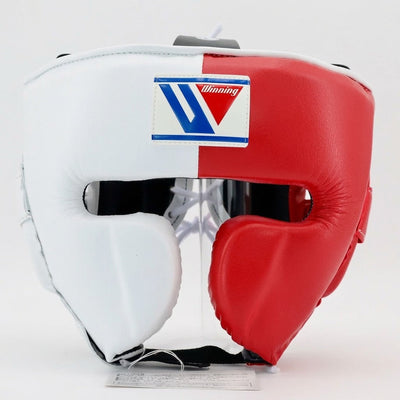 Winning White and Red Split Headgear for Red-Corner Kit