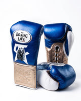 No Boxing No Life Royal Blue Metallic Gloves, Champagne Cuff