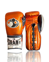 Grant Metallic Orange Lace-Up Gloves with Silver Cuff
