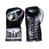 Grant Black and Silver Gloves with Purple Laces and Trim