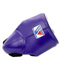 Winning groin guard in solid rich purple across the cup and wide waistband, plain front view