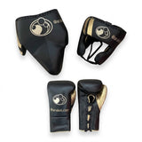 Grant Black and Gold Boxing Set, Gold Palm Lace-Ups