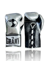 Grant Chrome Silver and Black Two-Tone Gloves, 6 oz to 18 oz