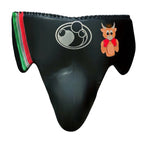 Grant black lace-up gloves, headgear and groin guard with green, white and red tricolor cuffs - alternate angle